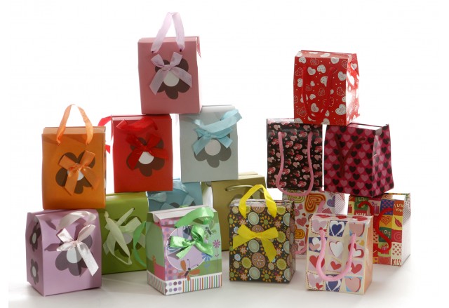 Ropes / satin handles - gift paper box - STOCK !